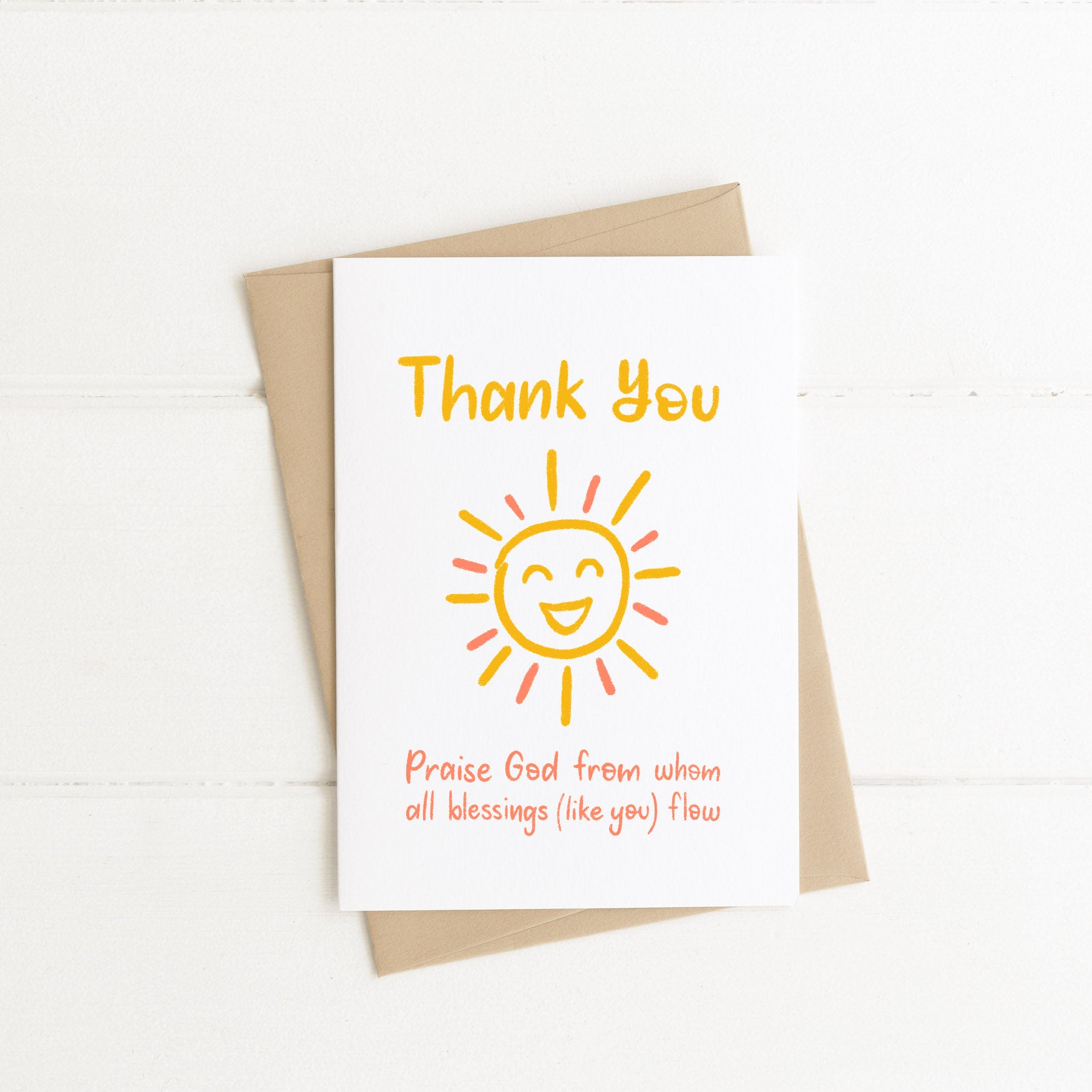 Sunshine Bright Christian Thank You Card By the Brook Creations