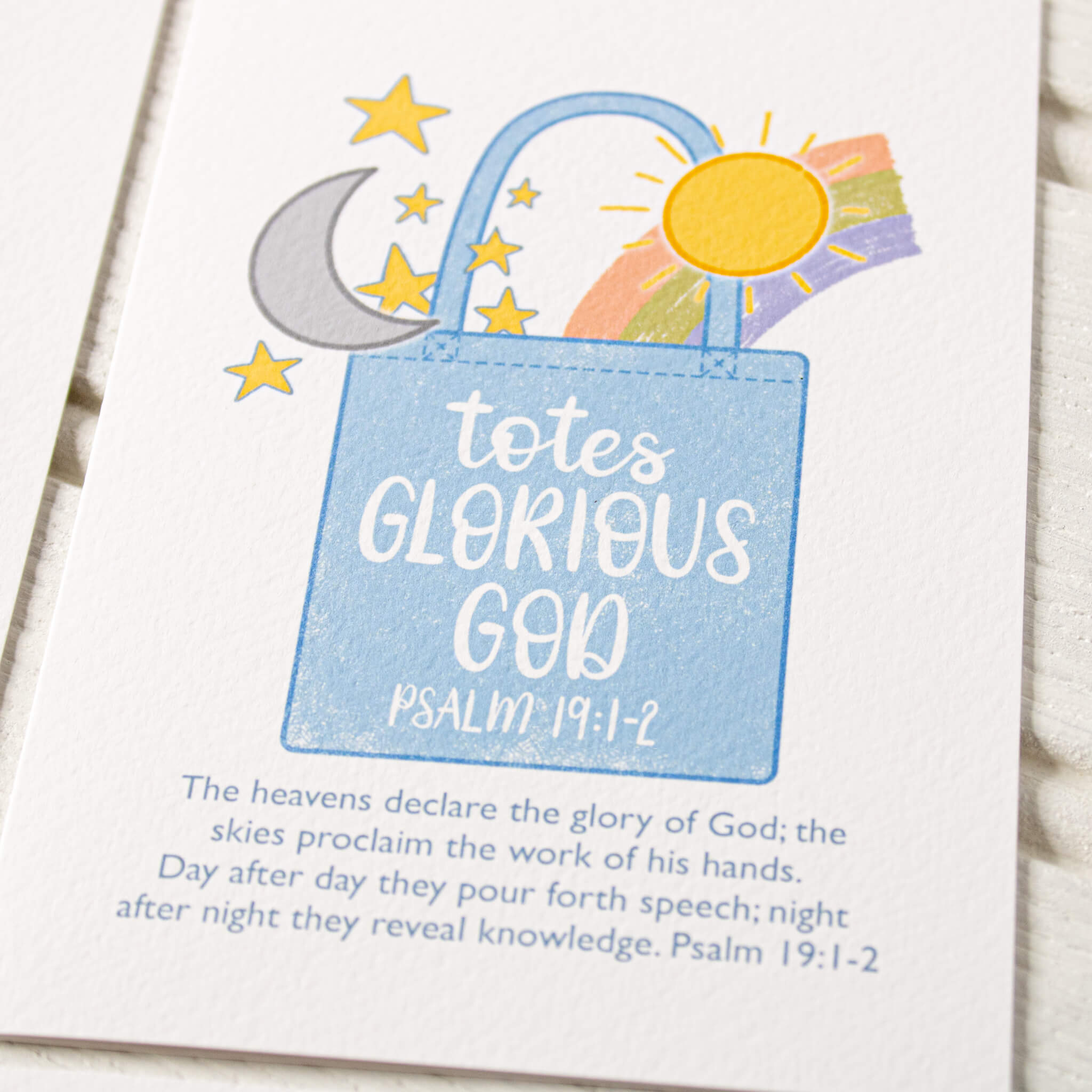 Totes Glorious God Card closeup