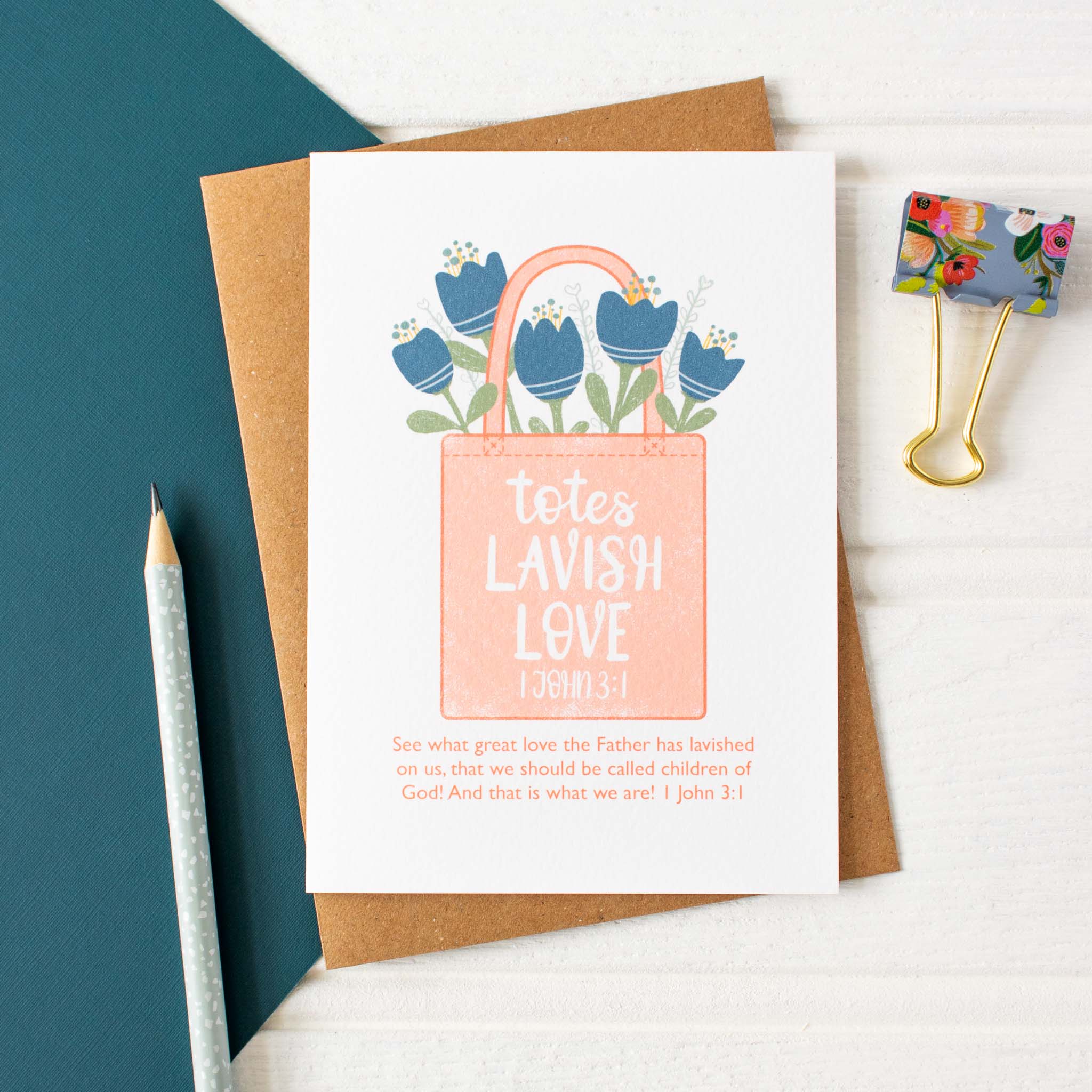 Totes Lavish Love Card with kraft envelope