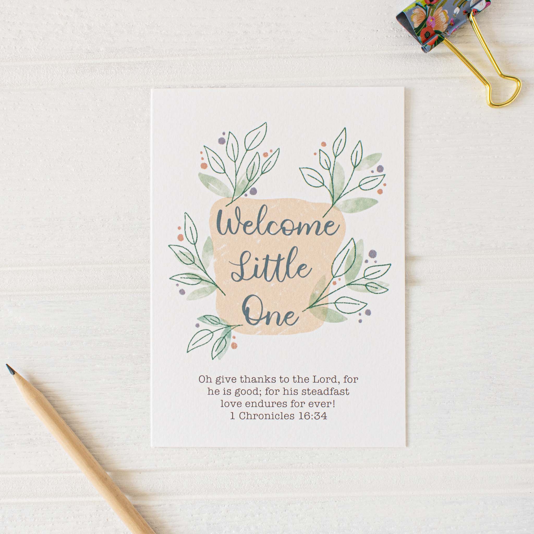 Welcome Little One Christian New Baby Card